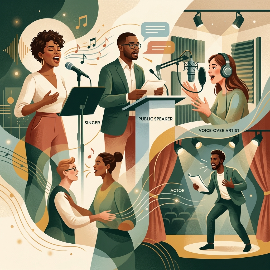 Singers, speakers, actors, and voice-over artists warming up their voices